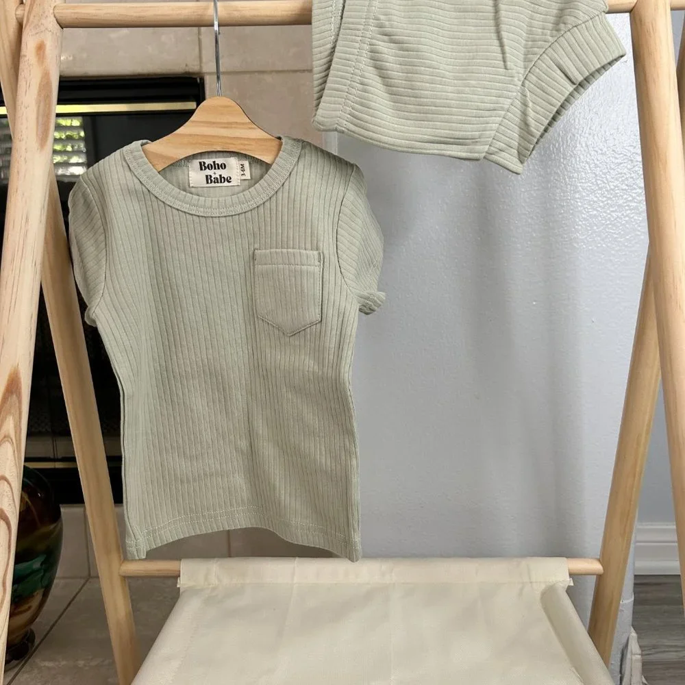 Sage Ribbed Short Set - Picture 5 of 6